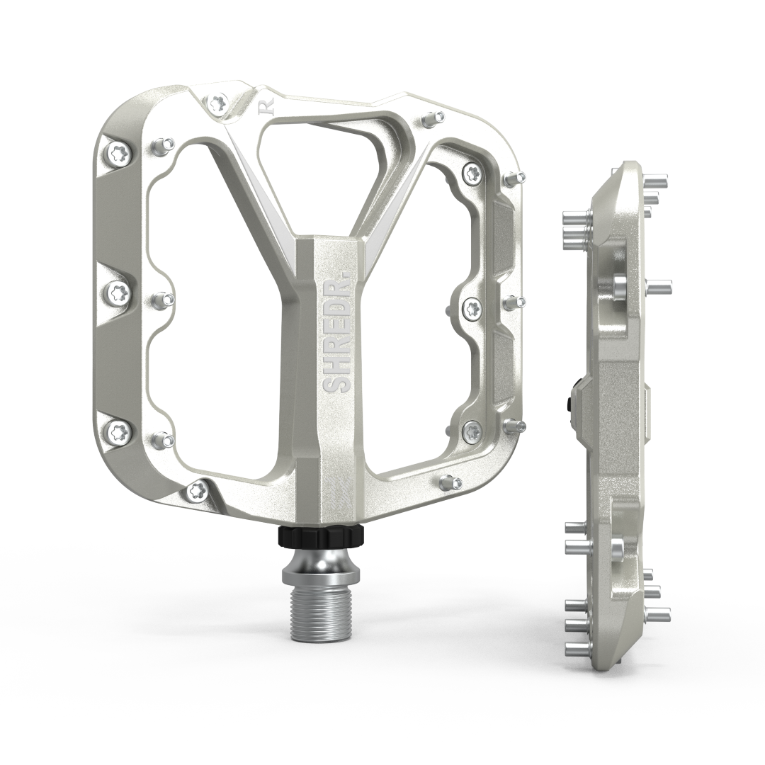 SHREDR. "Flat" 2.0 Pedals for MTB | Super Lightweight Flat Pedals for Mountain Bikes | Available in 2 Sizes and 9 Colors | Includes Black Reflectors