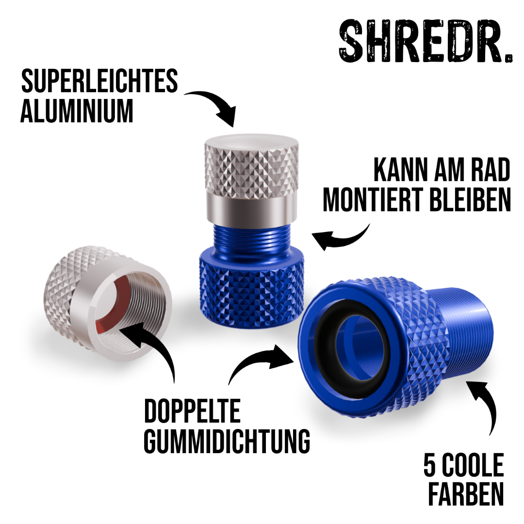 SHREDR. Presta Valve Adapter Set | French Valve to Schrader Valve Adapter | High-Quality Aluminum