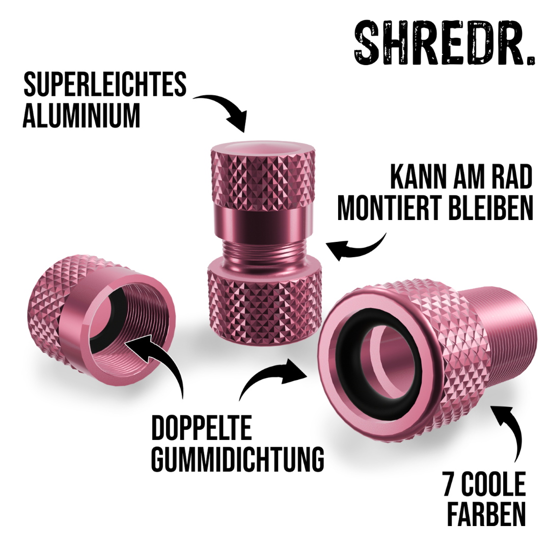 SHREDR. Presta Valve Adapter Set | French Valve to Schrader Valve Adapter | High-Quality Aluminum