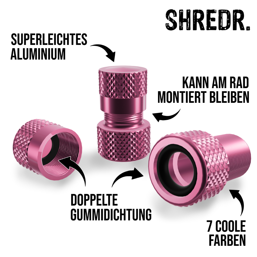 SHREDR. Presta Valve Adapter Set | French Valve to Schrader Valve Adapter | High-Quality Aluminum