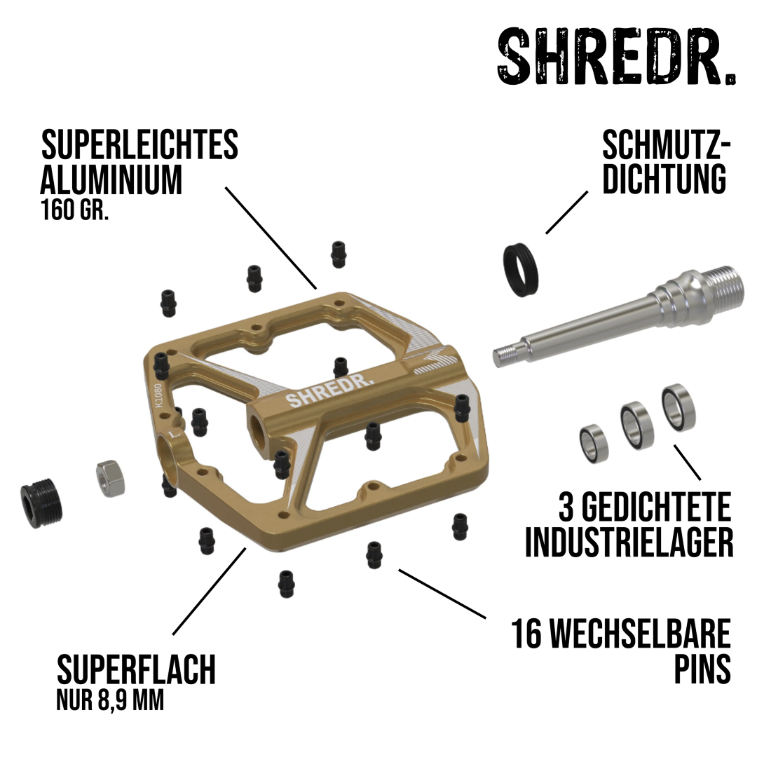 SHREDR. "Ryzr" Pedale für MTB - Nur 320 Gramm