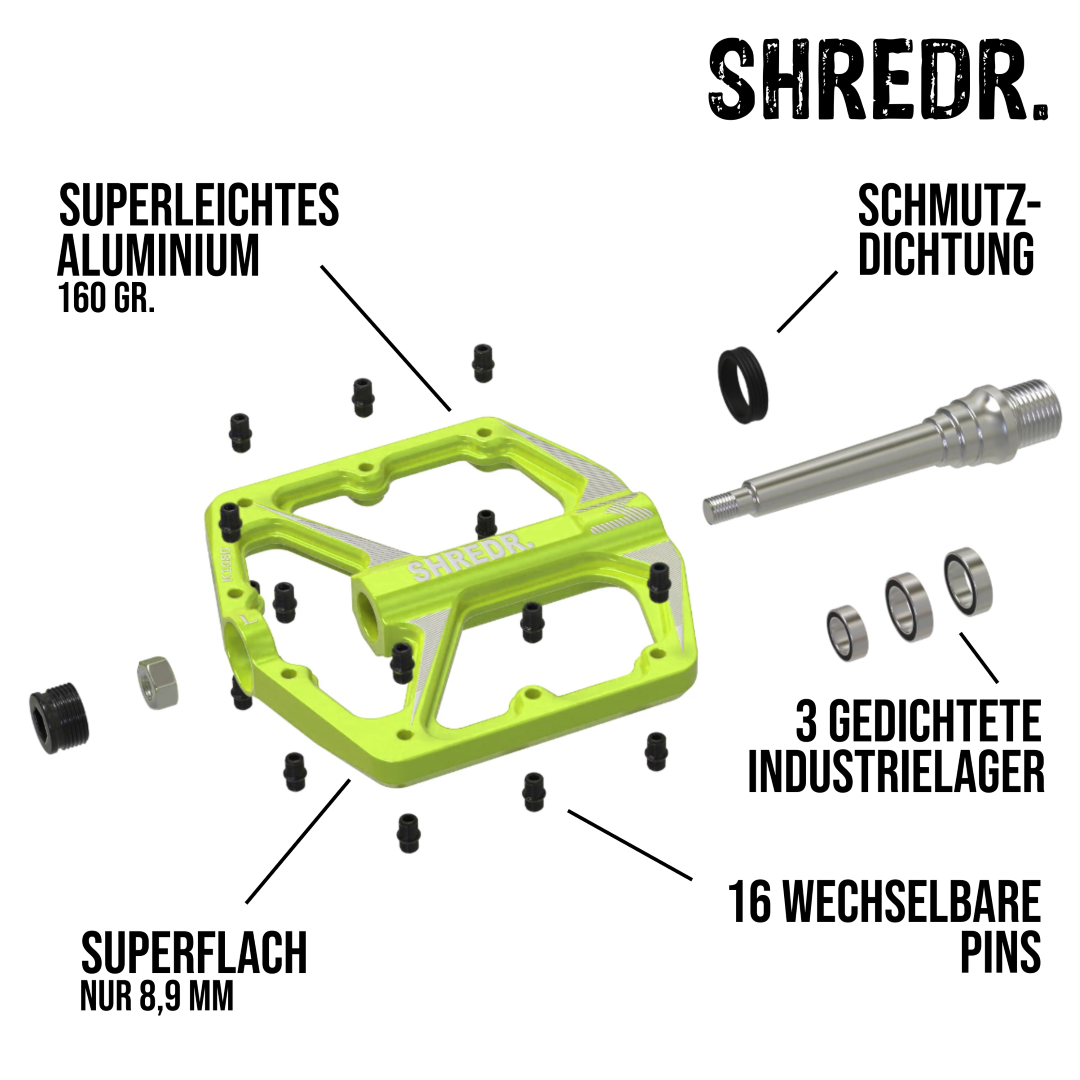 SHREDR. "Ryzr" Pedale für MTB - Nur 320 Gramm