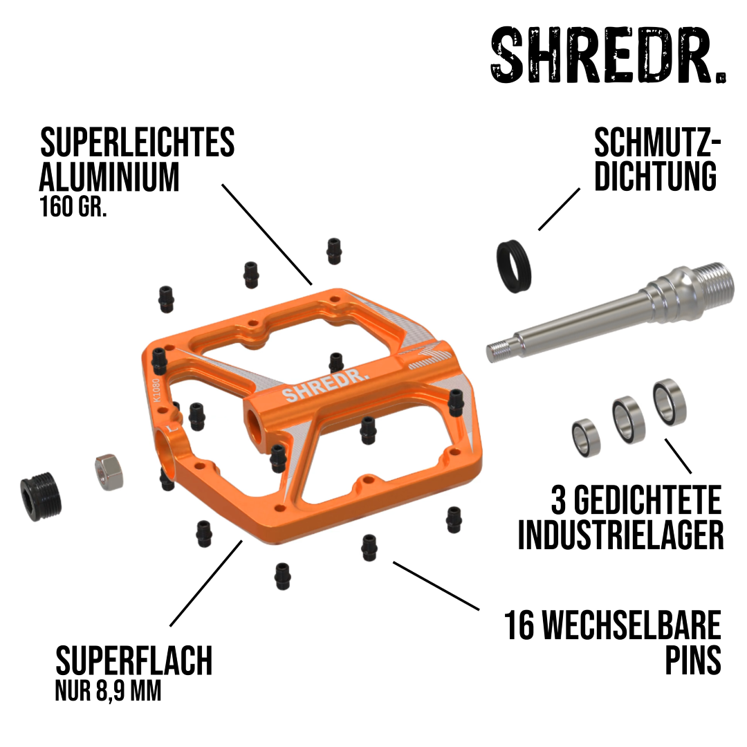 SHREDR. "Ryzr" Pedale für MTB - Nur 320 Gramm