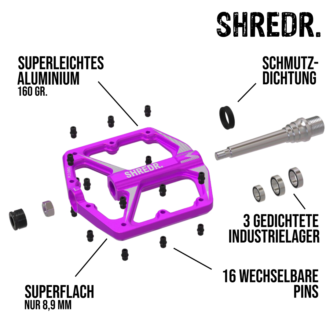 SHREDR. "Ryzr" Pedale für MTB - Nur 320 Gramm