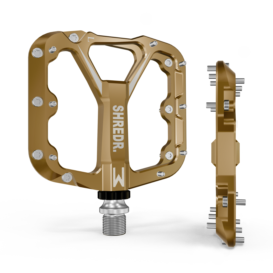 SHREDR. "Flat" 2.0 Pedals for MTB | Super Lightweight Flat Pedals for Mountain Bikes | Available in 2 Sizes and 9 Colors | Includes Black Reflectors