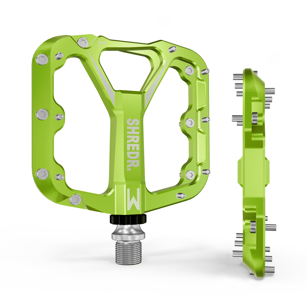 SHREDR. "Flat" 2.0 Pedals for MTB | Super Lightweight Flat Pedals for Mountain Bikes | Available in 2 Sizes and 9 Colors | Includes Black Reflectors