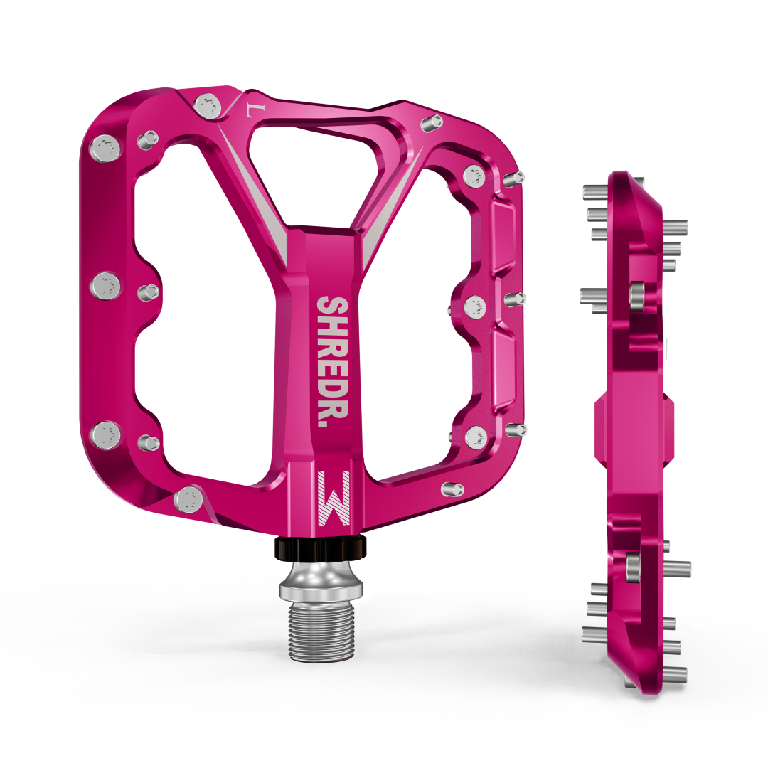 SHREDR. "Flat" 2.0 Pedals for MTB | Super Lightweight Flat Pedals for Mountain Bikes | Available in 2 Sizes and 9 Colors | Includes Black Reflectors