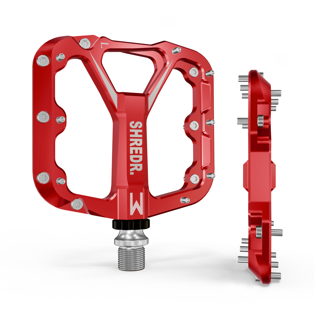 SHREDR. "Flat" 2.0 Pedals for MTB | Super Lightweight Flat Pedals for Mountain Bikes | Available in 2 Sizes and 9 Colors | Includes Black Reflectors