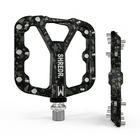 SHREDR. "Flat" 2.0 Pedale für MTB | Superleichte Flatpedals fürs Mountainbike | In 2 Größen und 9 Farben | inkl. schwarzen Reflektoren Special Edition