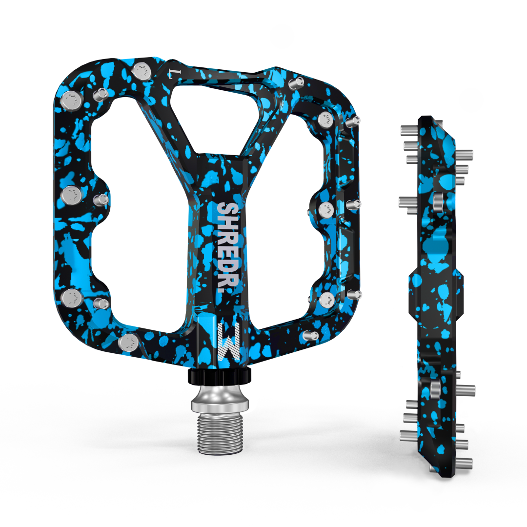 SHREDR. "Flat" 2.0 Pedals for MTB | Super Lightweight Flat Pedals for Mountain Bikes | Available in 2 Sizes and 9 Colors | Includes Black Reflectors Special Edition