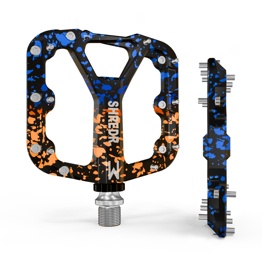 SHREDR. "Flat" 2.0 Pedals for MTB | Super Lightweight Flat Pedals for Mountain Bikes | Available in 2 Sizes and 9 Colors | Includes Black Reflectors Special Edition