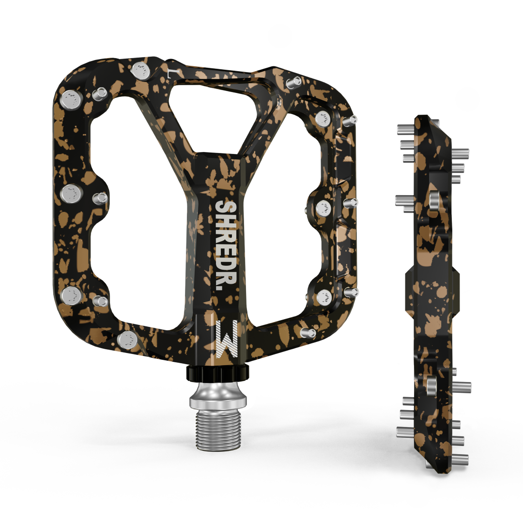SHREDR. "Flat" 2.0 Pedals for MTB | Super Lightweight Flat Pedals for Mountain Bikes | Available in 2 Sizes and 9 Colors | Includes Black Reflectors Special Edition
