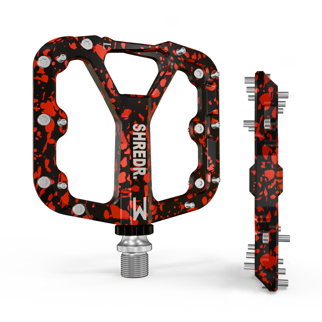 SHREDR. "Flat" 2.0 Pedals for MTB | Super Lightweight Flat Pedals for Mountain Bikes | Available in 2 Sizes and 9 Colors | Includes Black Reflectors Special Edition