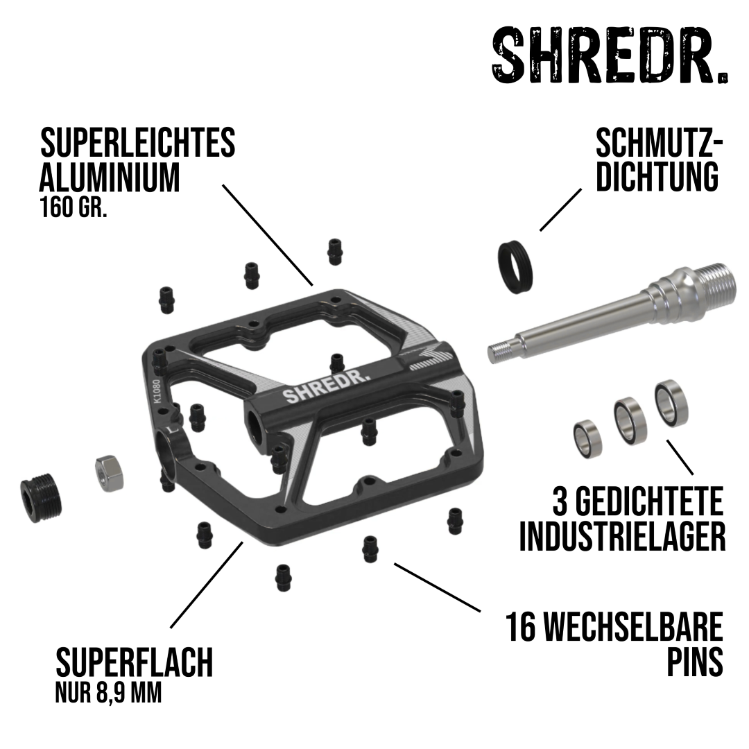 SHREDR. "Ryzr" Pedale für MTB - Nur 320 Gramm - Special Edition!