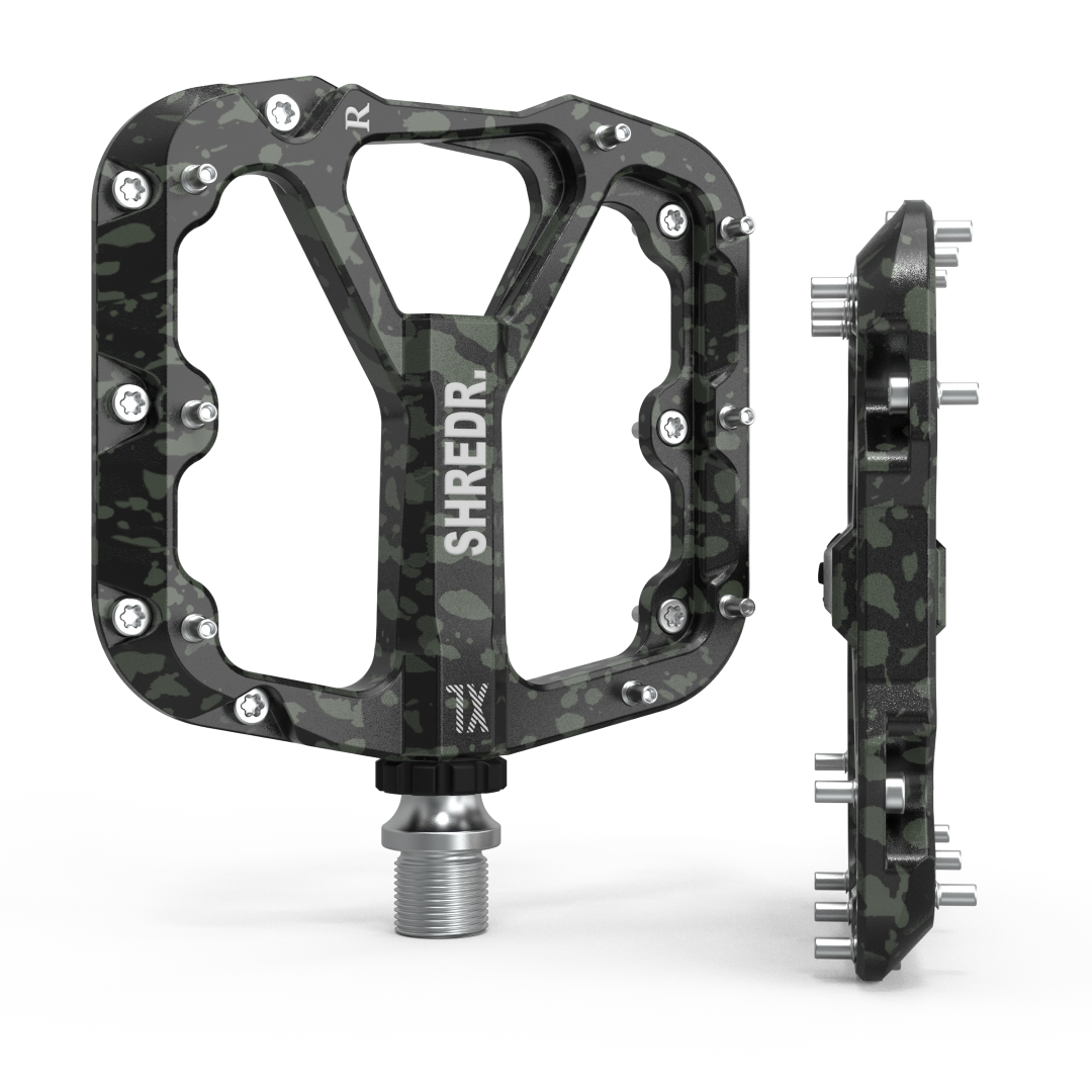 SHREDR. "Flat" 2.0 Pedals for MTB | Super Lightweight Flat Pedals for Mountain Bikes | Available in 2 Sizes and 9 Colors | Includes Black Reflectors Special Edition