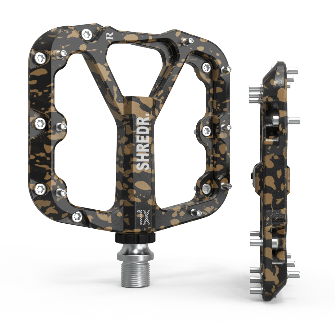SHREDR. "Flat" 2.0 Pedals for MTB | Super Lightweight Flat Pedals for Mountain Bikes | Available in 2 Sizes and 9 Colors | Includes Black Reflectors Special Edition