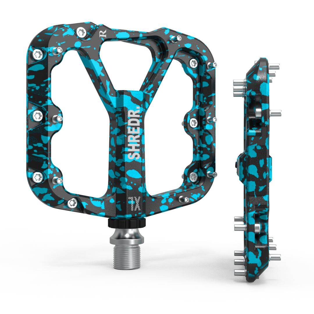 SHREDR. "Flat" 2.0 Pedals for MTB | Super Lightweight Flat Pedals for Mountain Bikes | Available in 2 Sizes and 9 Colors | Includes Black Reflectors Special Edition