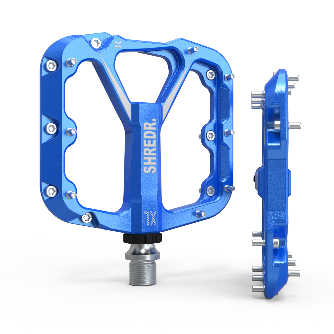 SHREDR. "Flat" 2.0 Pedals for MTB | Super Lightweight Flat Pedals for Mountain Bikes | Available in 2 Sizes and 9 Colors | Includes Black Reflectors