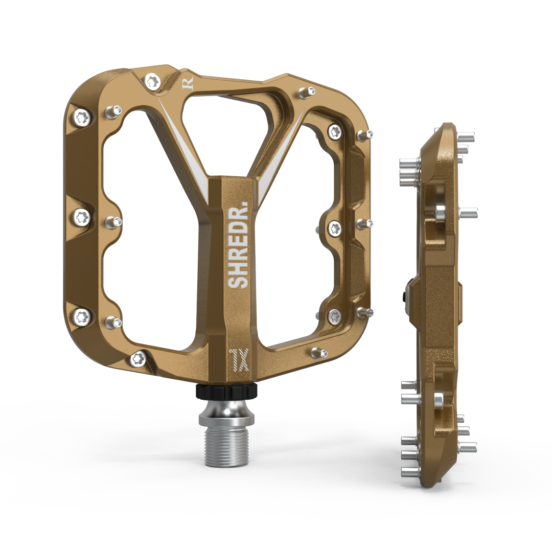 SHREDR. "Flat" 2.0 Pedals for MTB | Super Lightweight Flat Pedals for Mountain Bikes | Available in 2 Sizes and 9 Colors | Includes Black Reflectors
