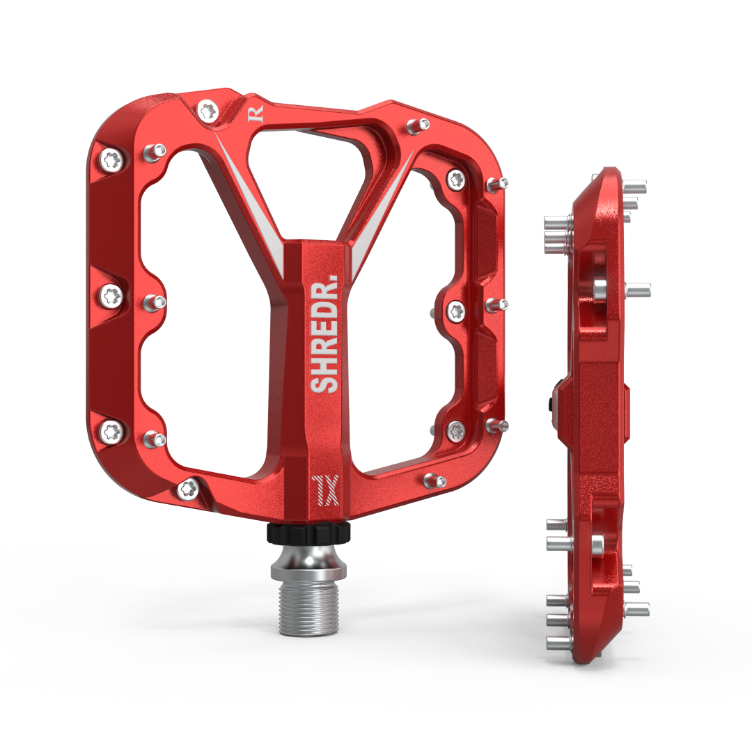 SHREDR. "Flat" 2.0 Pedals for MTB | Super Lightweight Flat Pedals for Mountain Bikes | Available in 2 Sizes and 9 Colors | Includes Black Reflectors