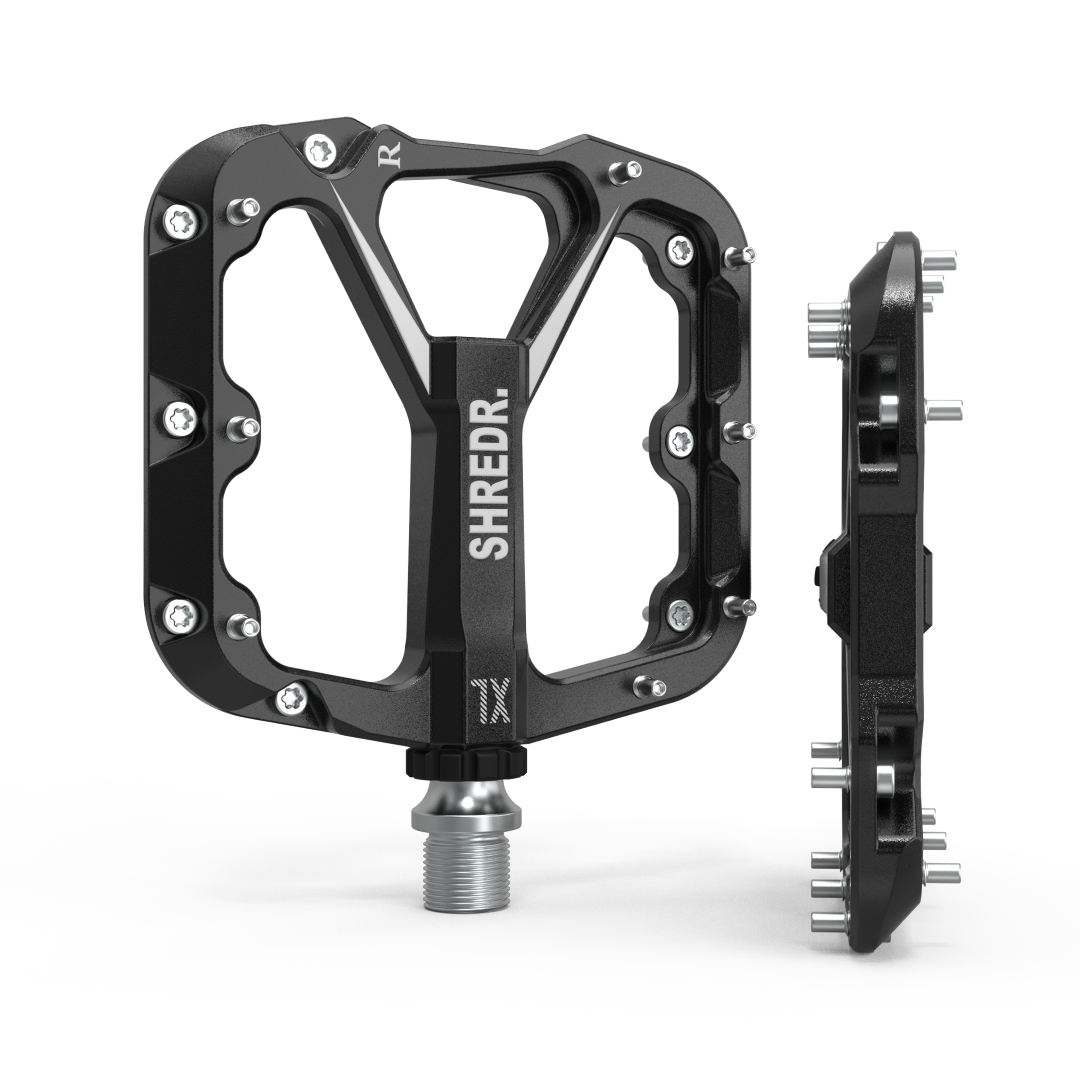 SHREDR. "Flat" 2.0 Pedals for MTB | Super Lightweight Flat Pedals for Mountain Bikes | Available in 2 Sizes and 9 Colors | Includes Black Reflectors