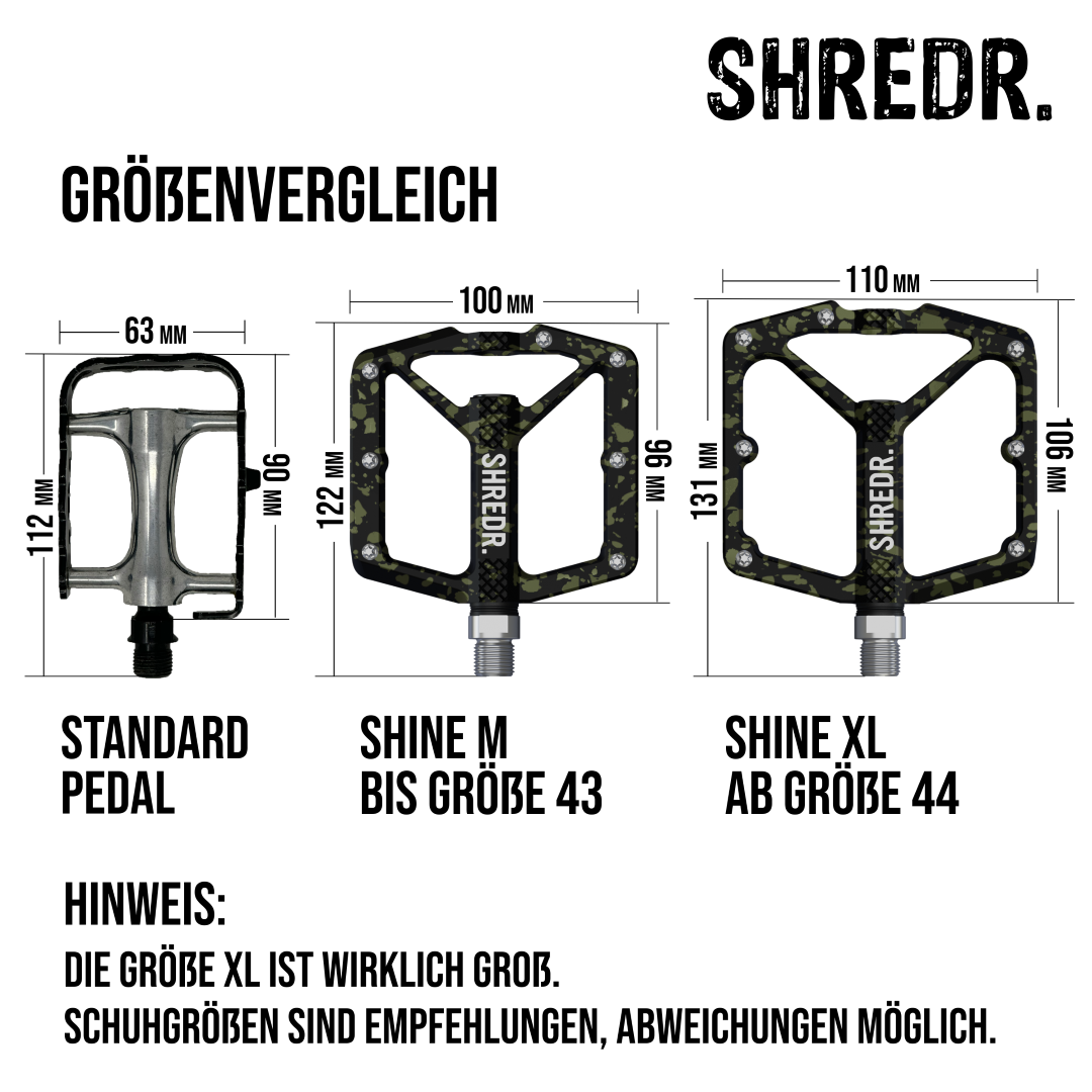 SHREDR. "Shine" Pedals for MTBs with Reflectors (StVZO compliant) - Special Edition!