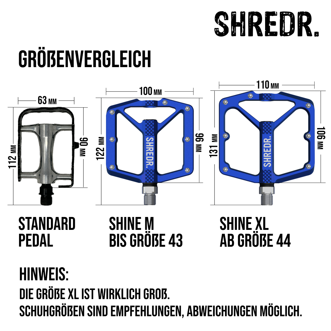 SHREDR. "Shine" Pedale für MTB mit Reflektoren (StVZO konform)