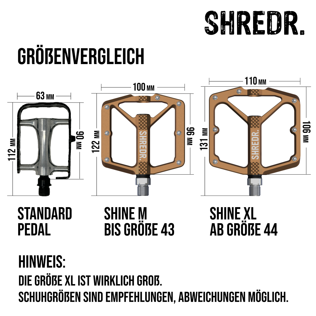 SHREDR. "Shine" Pedale für MTB mit Reflektoren (StVZO konform)