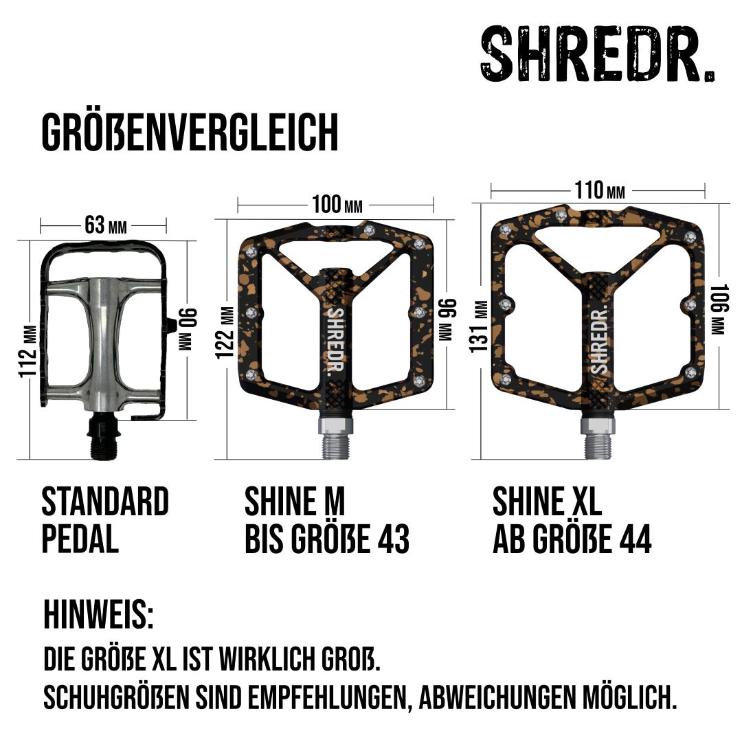 SHREDR. "Shine" Pedals for MTBs with Reflectors (StVZO compliant) - Special Edition!