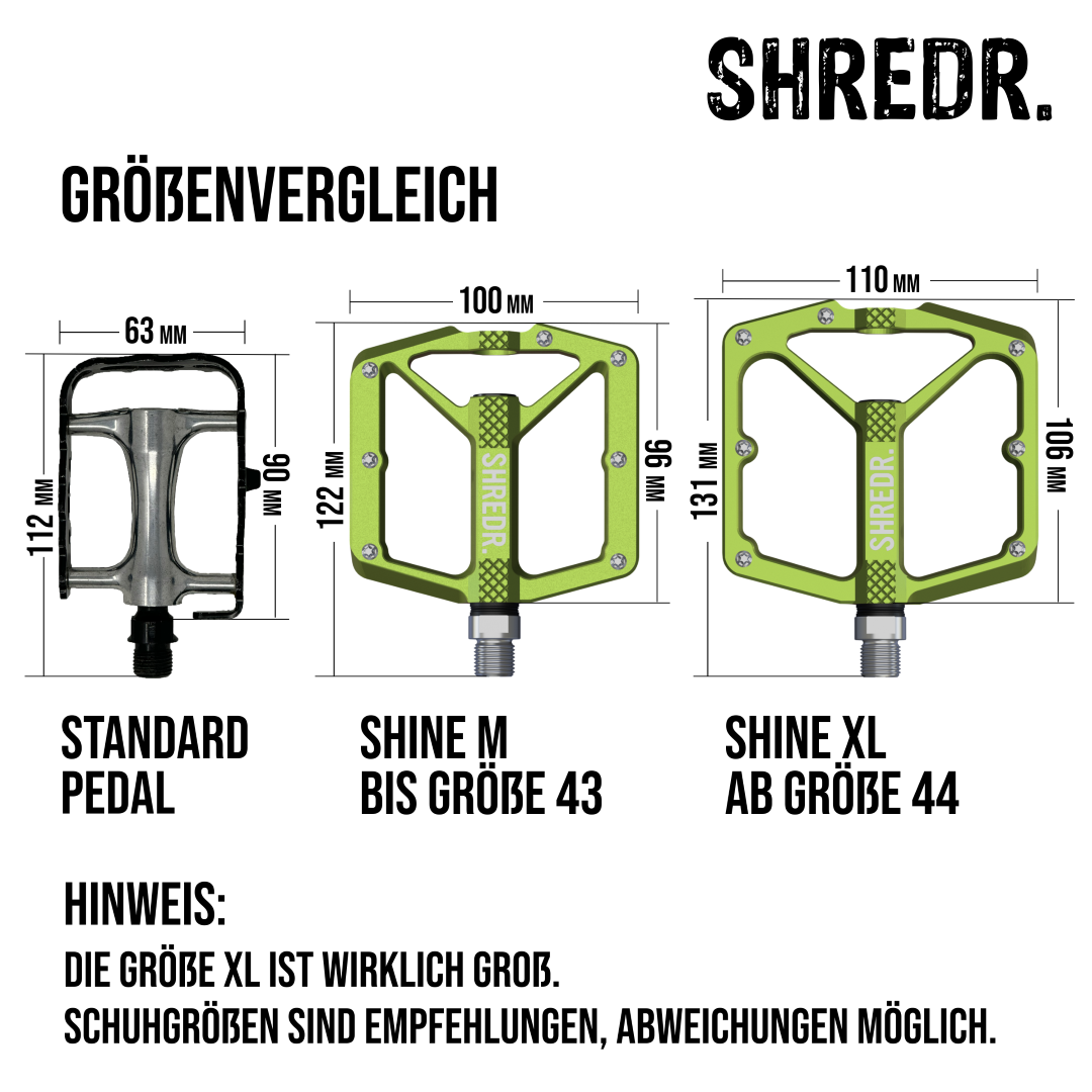 SHREDR. "Shine" Pedale für MTB mit Reflektoren (StVZO konform)