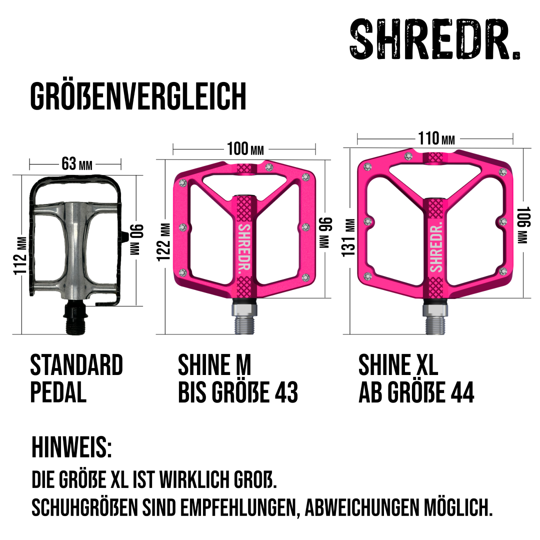 SHREDR. "Shine" Pedale für MTB mit Reflektoren (StVZO konform)