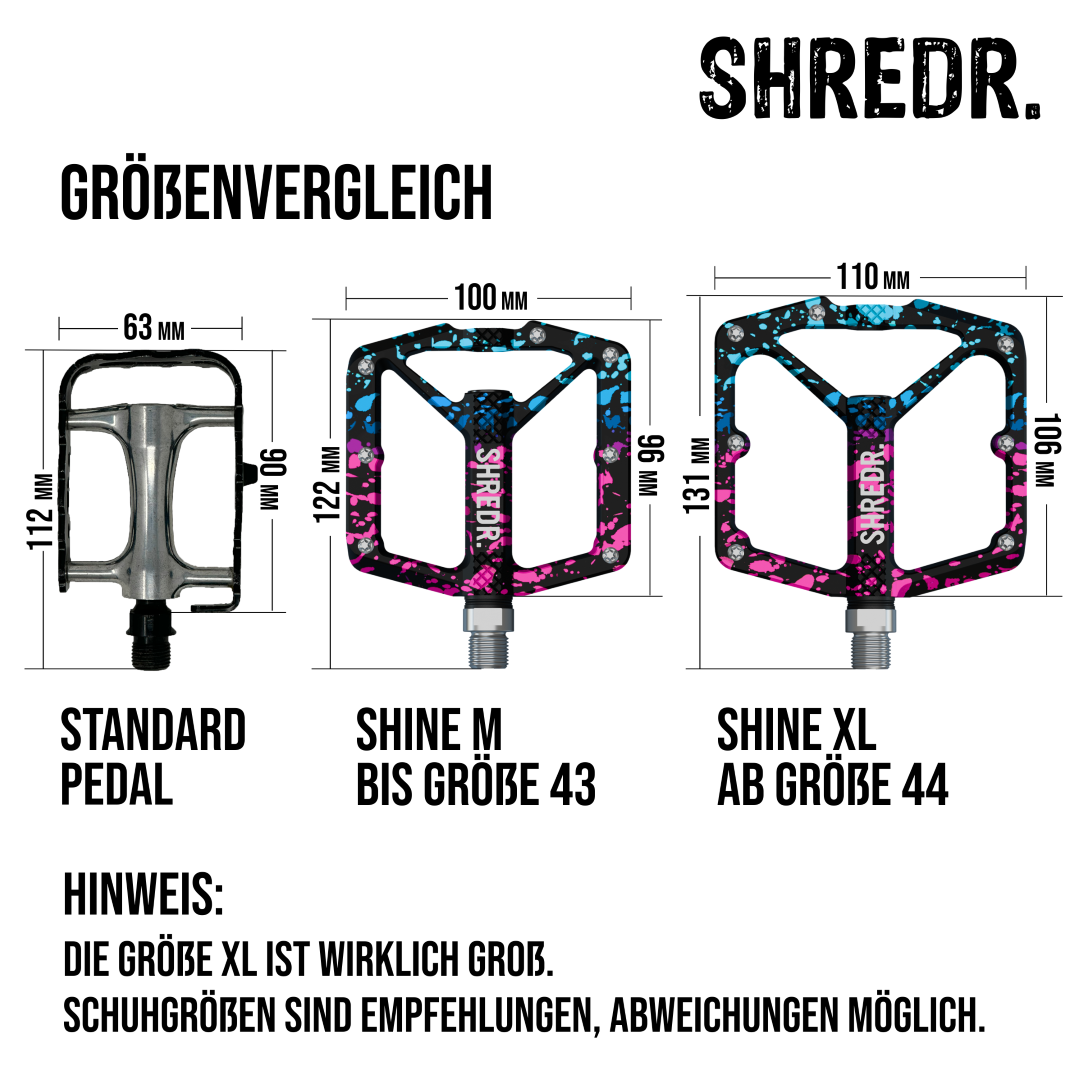 SHREDR. "Shine" Pedals for MTBs with Reflectors (StVZO compliant) - Special Edition!