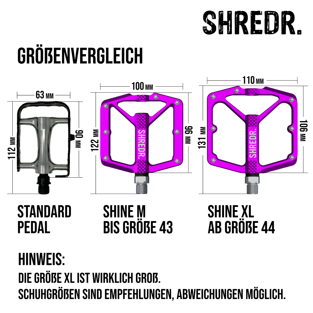 SHREDR. "Shine" Pedale für MTB mit Reflektoren (StVZO konform)