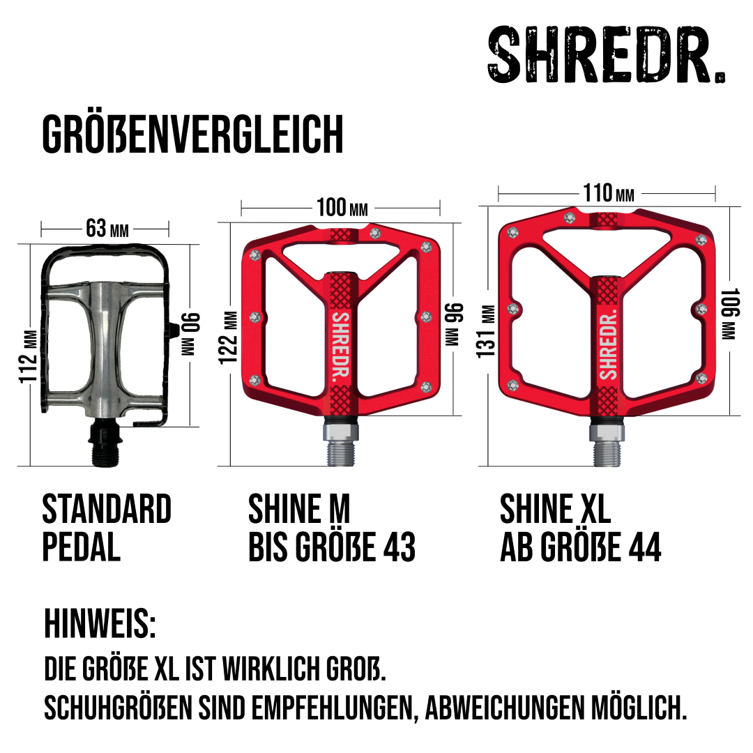 SHREDR. "Shine" Pedale für MTB mit Reflektoren (StVZO konform)