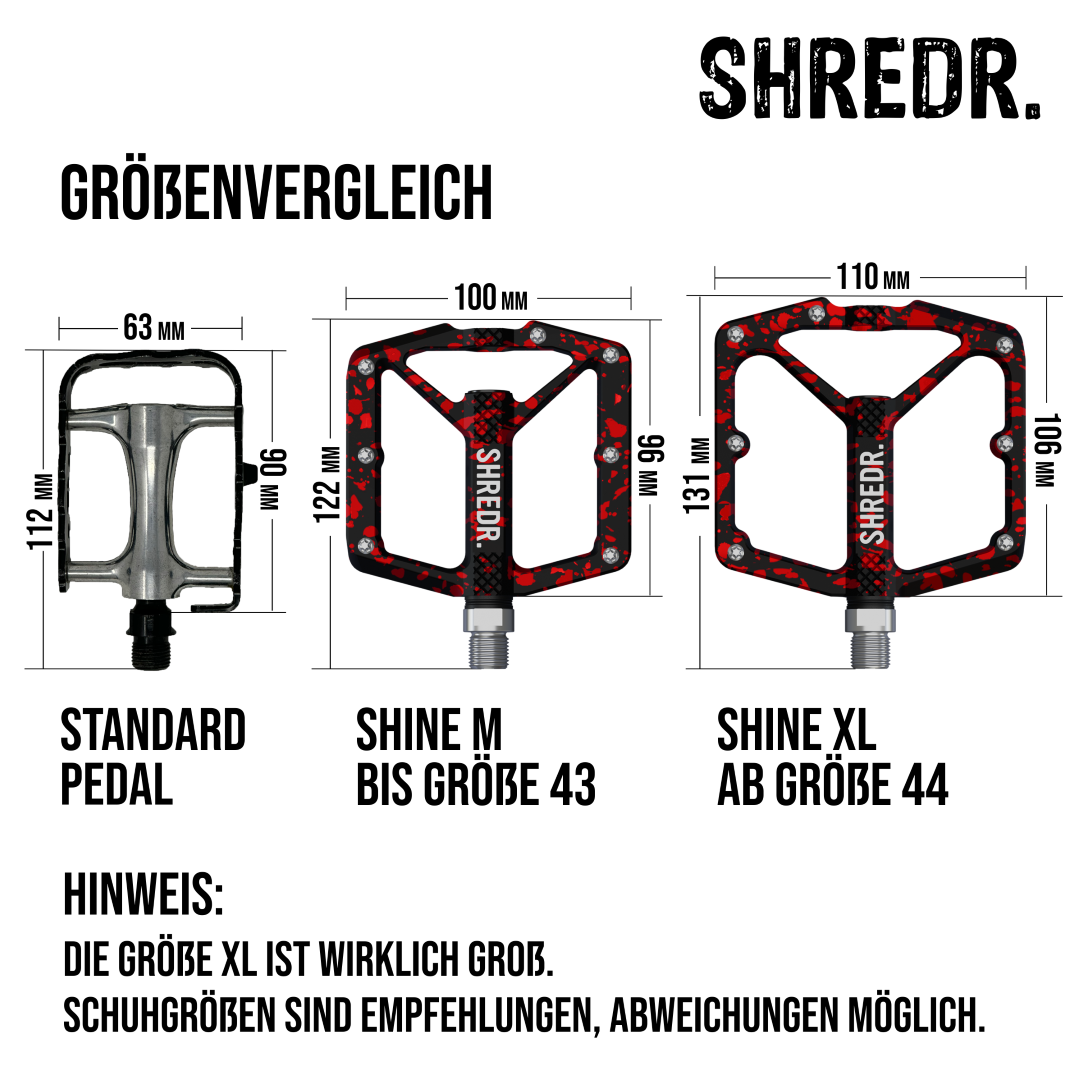 SHREDR. "Shine" Pedals for MTBs with Reflectors (StVZO compliant) - Special Edition!