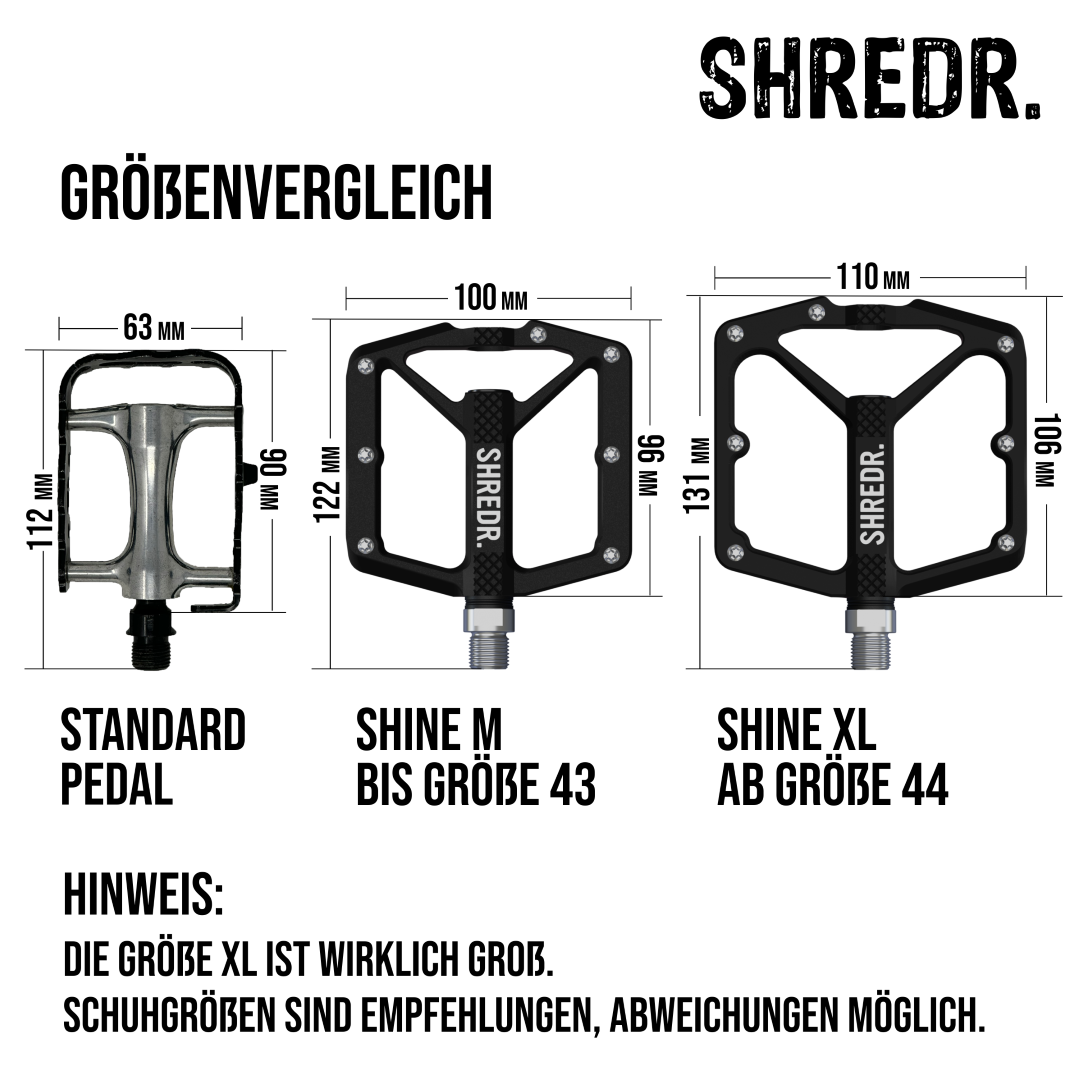 SHREDR. "Shine" Pedale für MTB mit Reflektoren (StVZO konform)