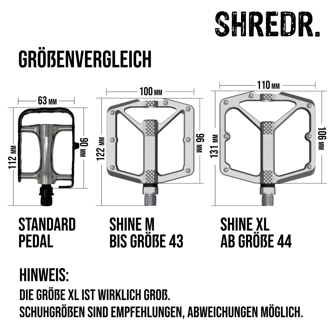 SHREDR. "Shine" Pedale für MTB mit Reflektoren (StVZO konform)