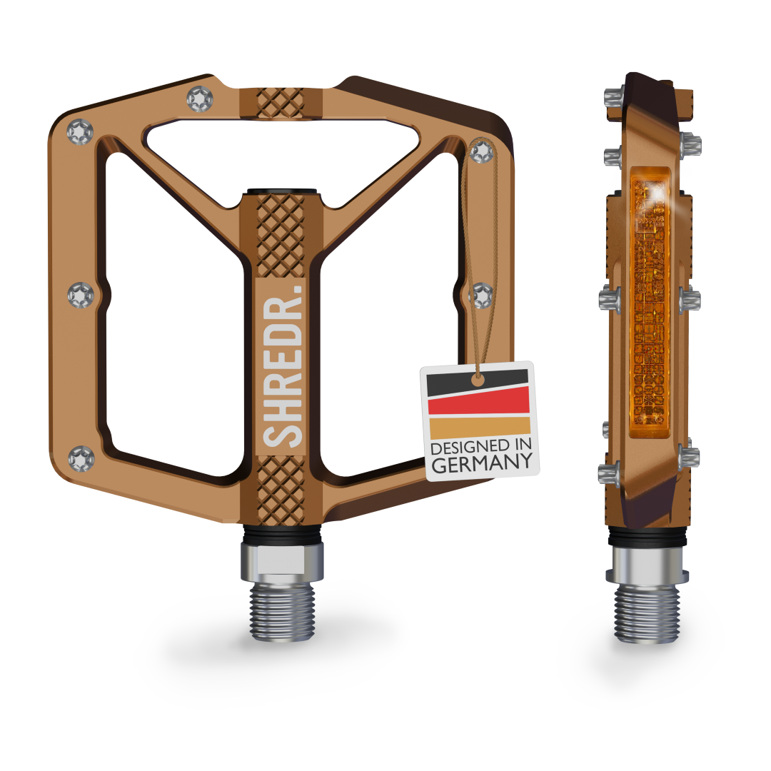 SHREDR. "Shine" Pedale für MTB mit Reflektoren (StVZO konform)
