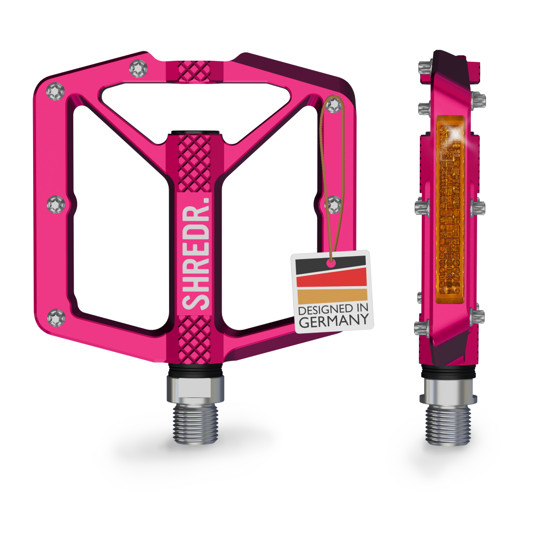 SHREDR. "Shine" Pedale für MTB mit Reflektoren (StVZO konform)