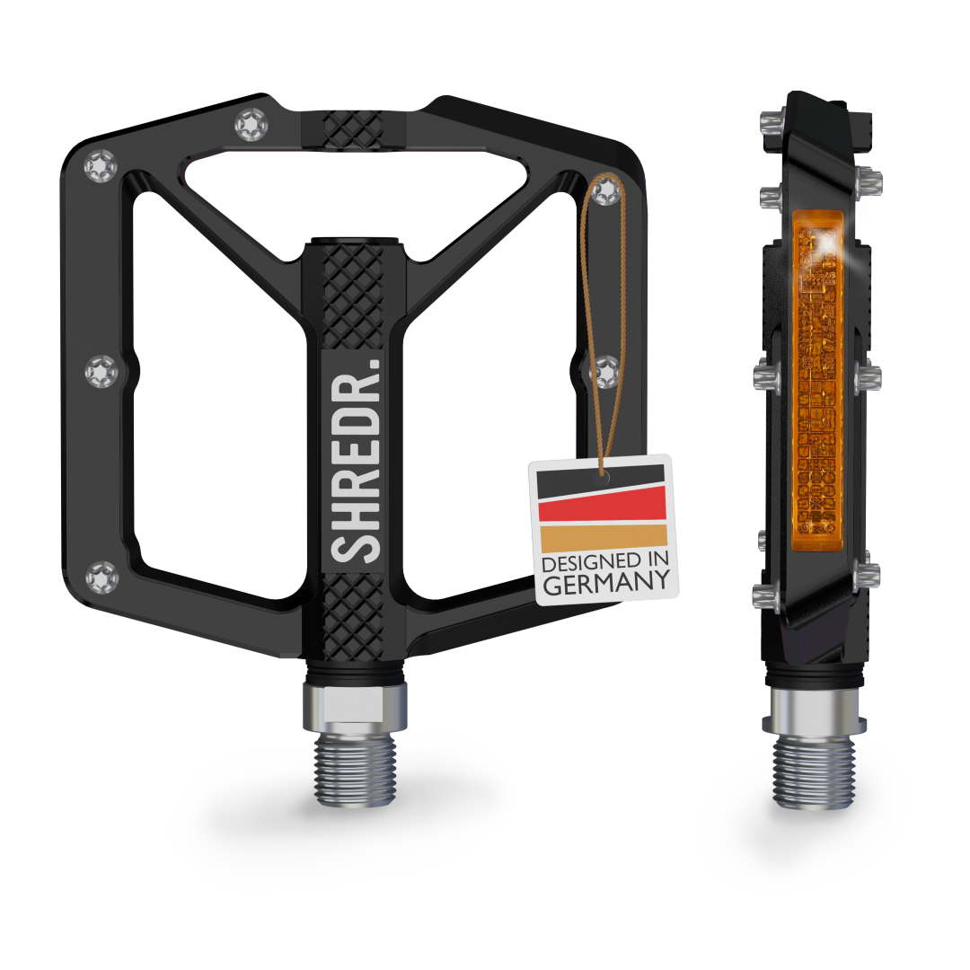 SHREDR. "Shine" Pedale für MTB mit Reflektoren (StVZO konform)