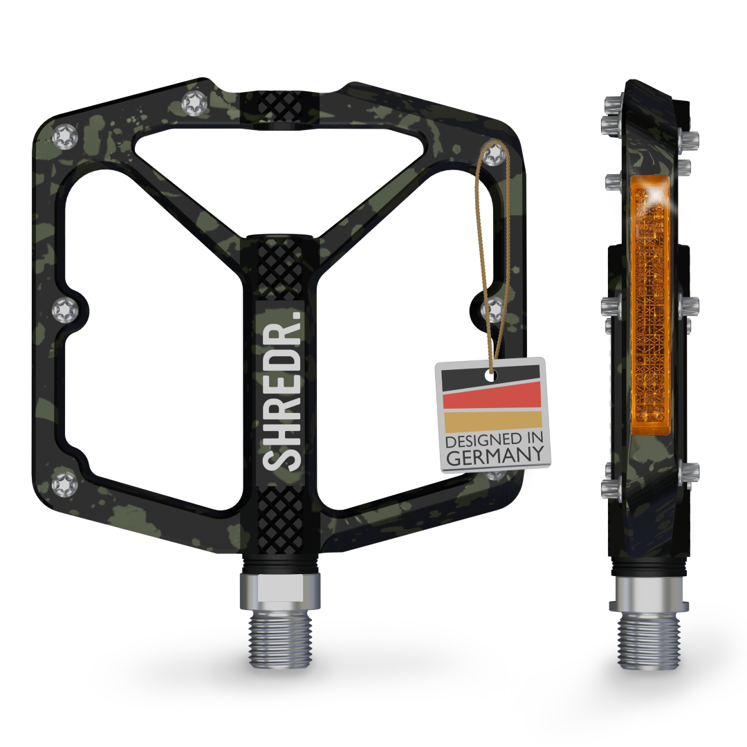 SHREDR. "Shine" Pedals for MTBs with Reflectors (StVZO compliant) - Special Edition!