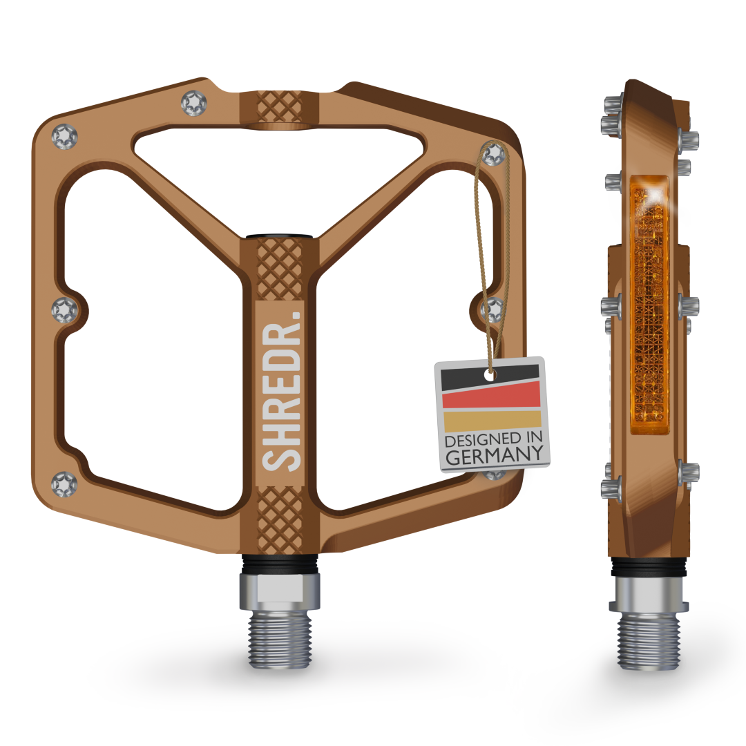 SHREDR. "Shine" Pedale für MTB mit Reflektoren (StVZO konform)