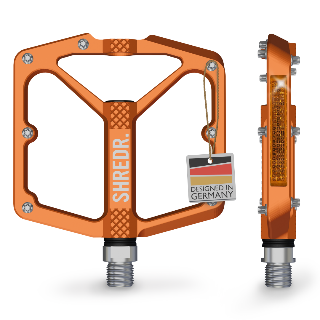 SHREDR. "Shine" Pedale für MTB mit Reflektoren (StVZO konform)