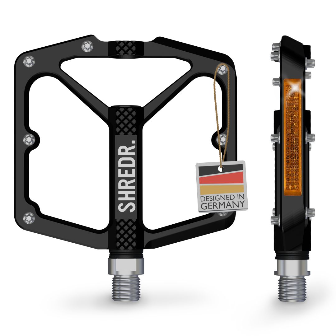 SHREDR. "Shine" Pedale für MTB mit Reflektoren (StVZO konform)