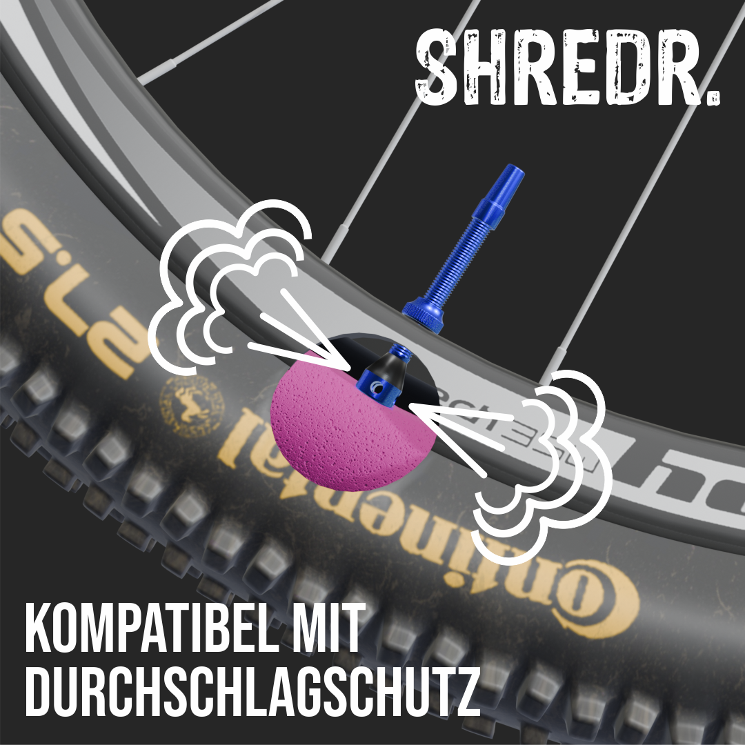 SHREDR. "Kingpin Plus" Tubeless Ventile Set