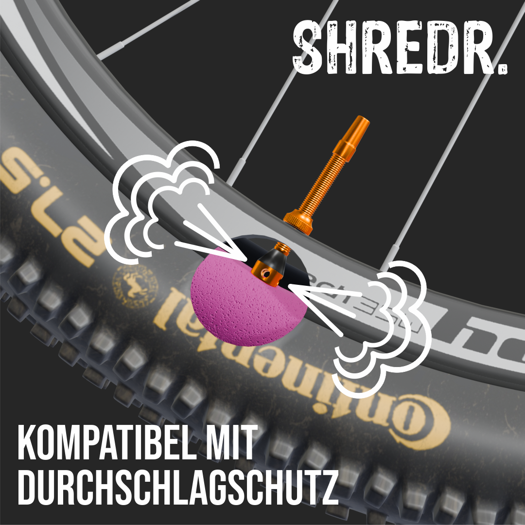 SHREDR. "Kingpin Plus" Tubeless Ventile Set