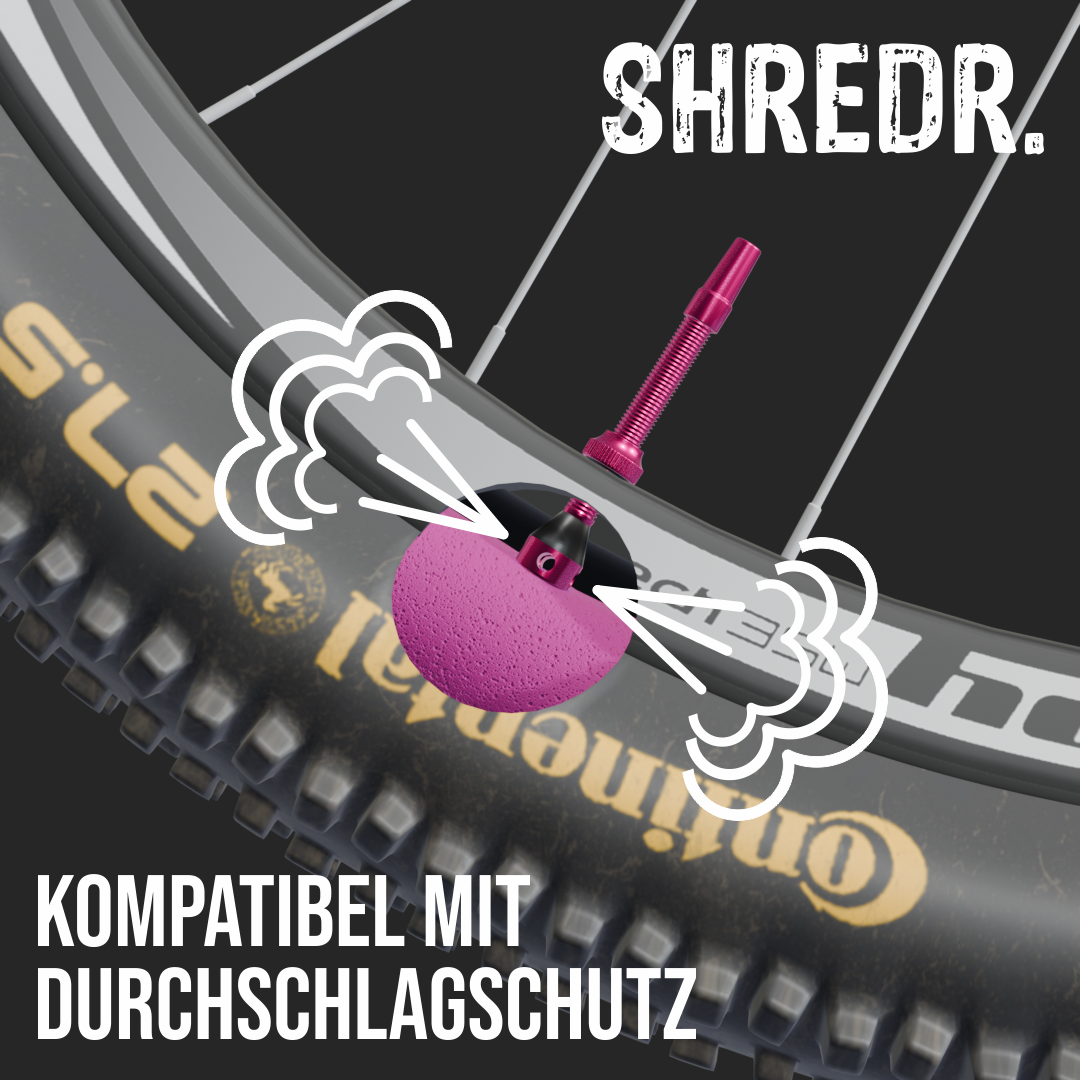 SHREDR. "Kingpin Plus" Tubeless Ventile Set