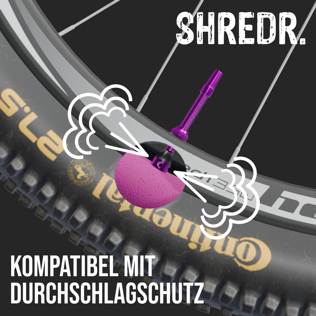 SHREDR. "Kingpin Plus" Tubeless Ventile Set