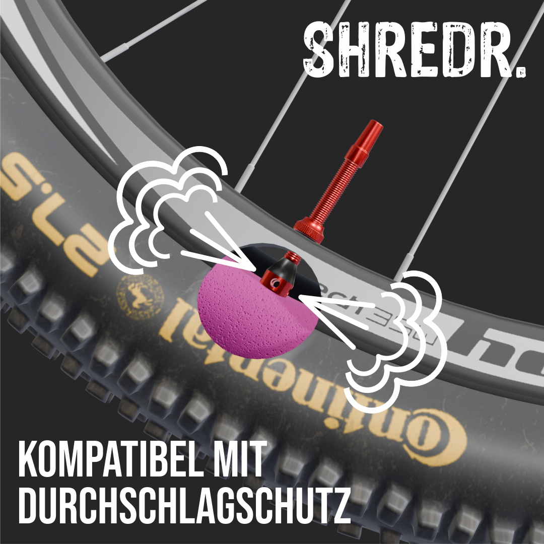 SHREDR. "Kingpin Plus" Tubeless Ventile Set