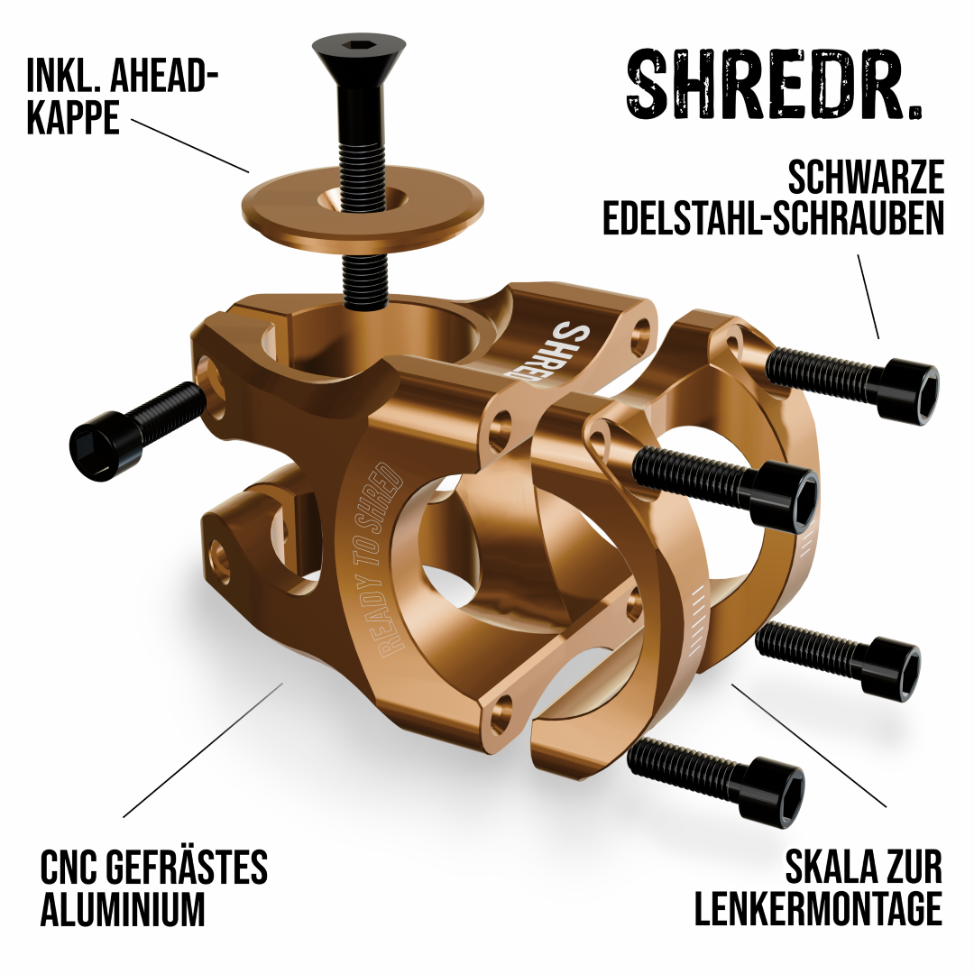 SHREDR. "Edge Control" MTB Stem 35mm - 31.8